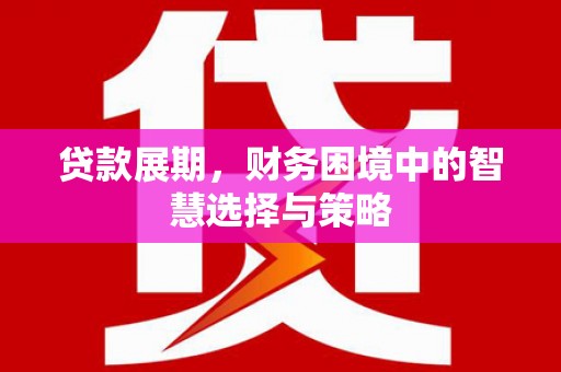 昭平贷款展期，财务困境中的智慧选择与策略