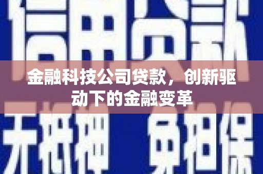 昭平金融科技公司贷款，创新驱动下的金融变革