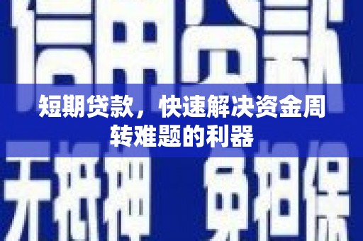 昭平短期贷款，快速解决资金周转难题的利器
