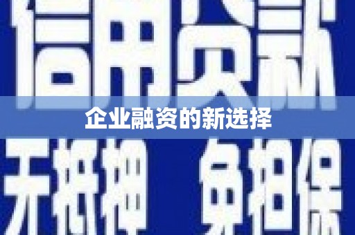 昭平企业融资的新选择