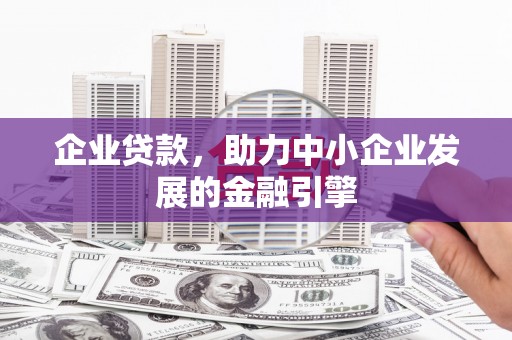 昭平企业贷款，助力中小企业发展的金融引擎