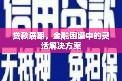昭平贷款展期，金融困境中的灵活解决方案