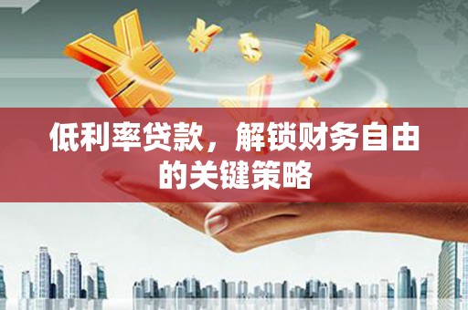昭平低利率贷款，解锁财务自由的关键策略