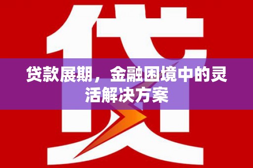 昭平贷款展期，金融困境中的灵活解决方案