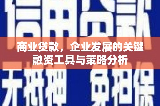 昭平商业贷款，企业发展的关键融资工具与策略分析