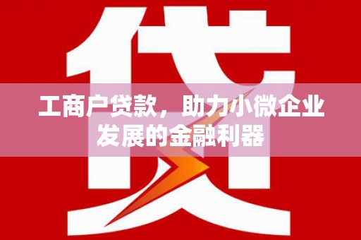 昭平工商户贷款，助力小微企业发展的金融利器