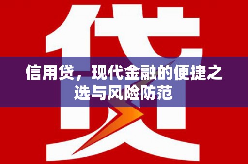 昭平信用贷，现代金融的便捷之选与风险防范