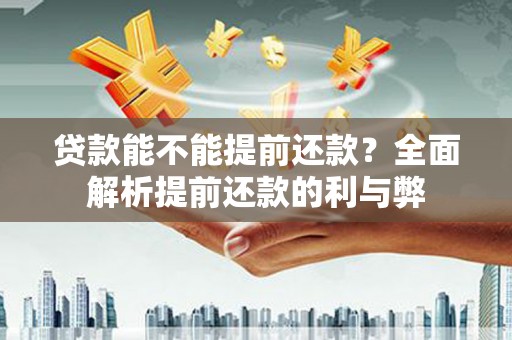 昭平贷款能不能提前还款？全面解析提前还款的利与弊