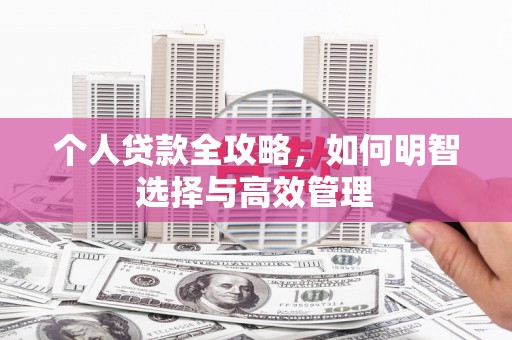 昭平个人贷款全攻略，如何明智选择与高效管理