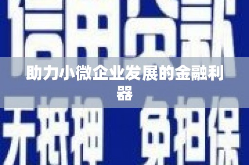 昭平助力小微企业发展的金融利器