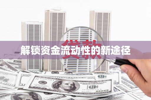 昭平解锁资金流动性的新途径